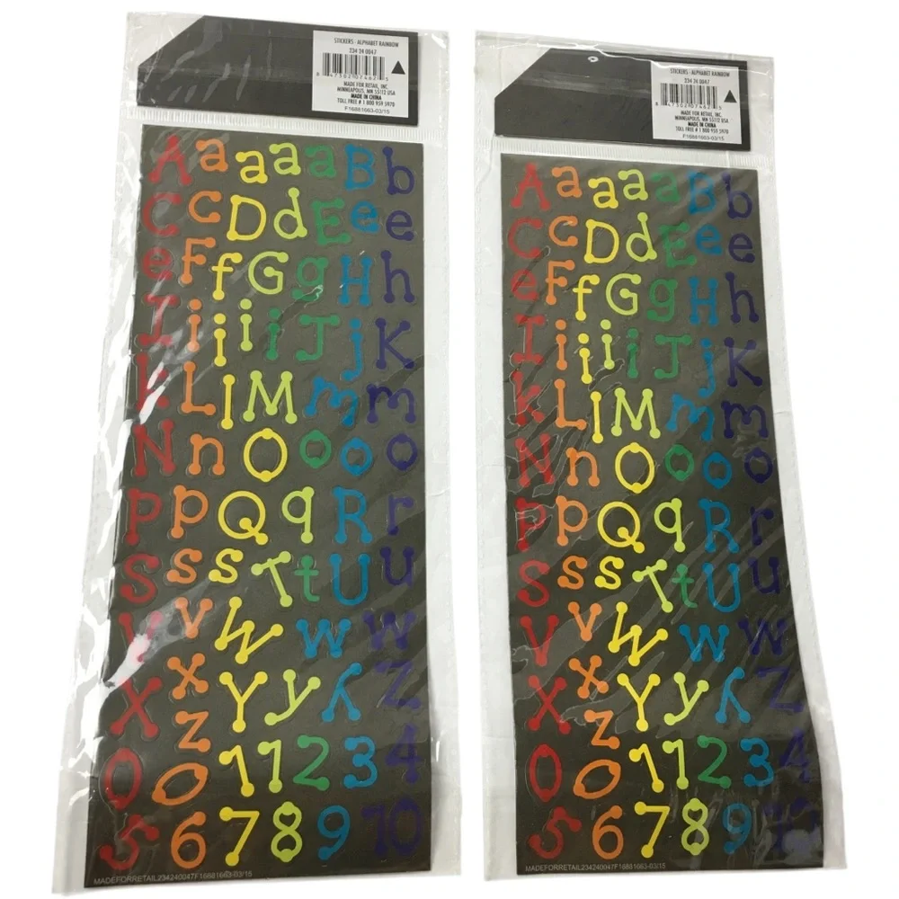 Alphabet Rainbow Stickers 4 Sheets 316 Total Homeschool Uppercase Lowercase NEW